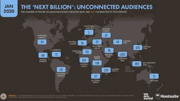 report 2020 mappa di utenti che non hanno accesso a internet