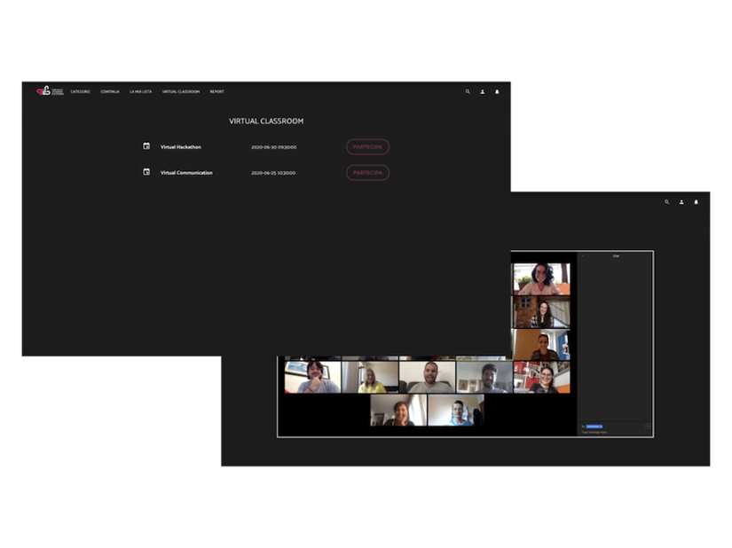 LMS Tentacle learning platform schermata della virtual classroom