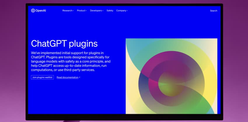 Schermata del sito di OpenAi sulla sezione di implementazione plugin